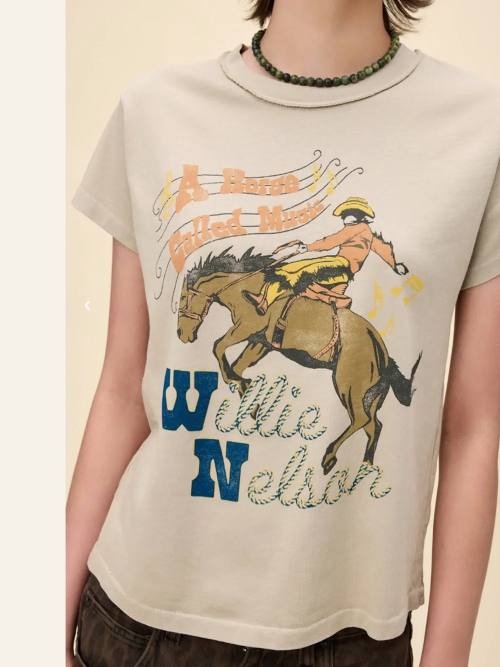 Daydreamer Willie Nelson Horse Called Music Reverse Girlfriend Tee NWT - Picture 16 of 16